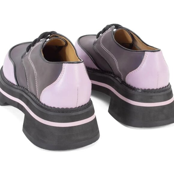 John Fluevog, Fresh Vogs Vintage Style Lace-up Holographic Purple, W. Size 9 - Picture 3 of 4